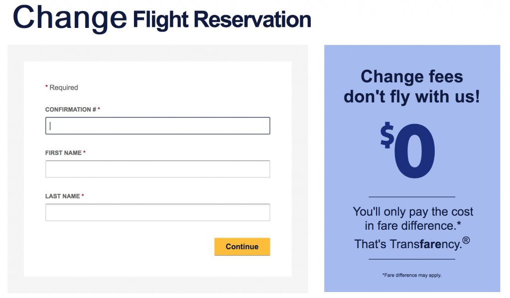 Southwest Airlines Flight Change Policy