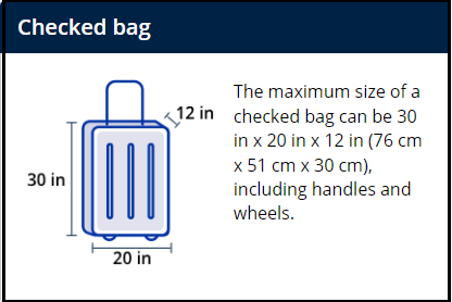 united airlines checked baggage size