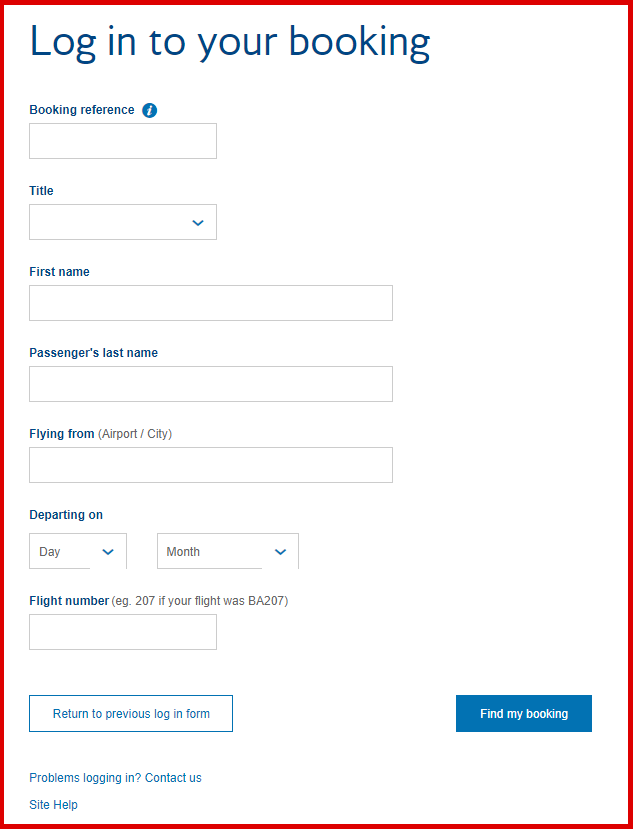 british airways manage booking